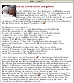 Faksimile der Veröffentlichung aus "Nachrichten und Meinungen"