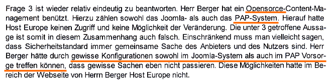 Faksimile aus dem Protokoll vom Landgericht Passau