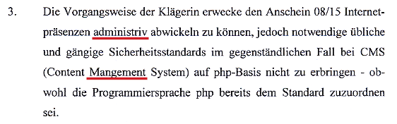 Faksimile aus dem Urteil vom Landgericht Passau