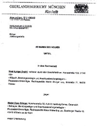 Urteil des OLG München zur Causa HOST EUROPE ./. Journalist Walter Egon Glöckel