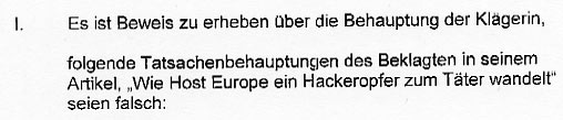 Faksimile aus dem Beschluß vom Landgericht Passau