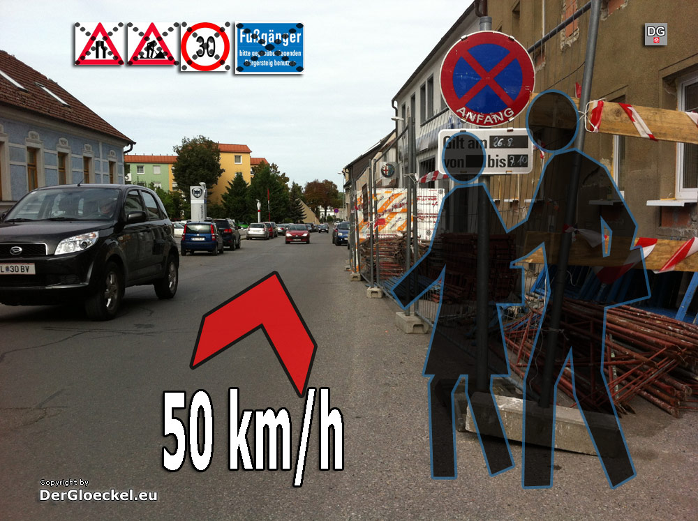 große Unfallgefahr am Schulweg in Hainburg | Graphik: DerGloeckel.eu